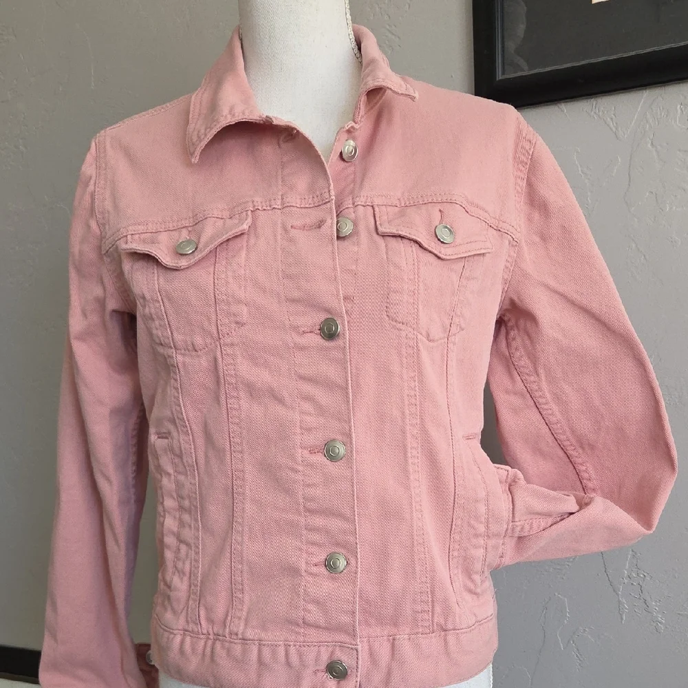 Pink Denim Jacket TIME and TRUE S - Picture 3 of 11